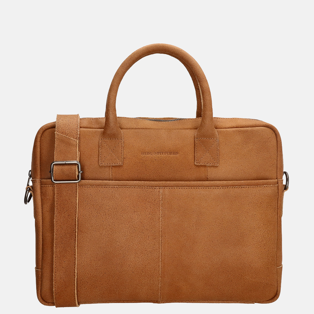 Hide Stitches Promotie laptoptas 15.6 inch cognac bij Duifhuizen